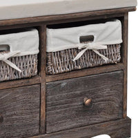 Cassapanca Marrone 62x33x42 cm in Legno di Paulownia 240791