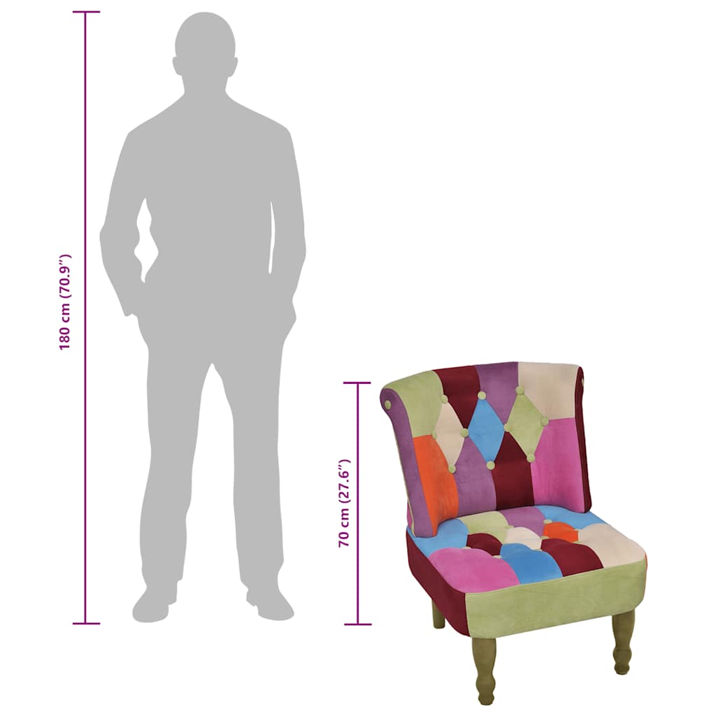 Poltrone Francesi 2 pz Design Patchwork in Tessuto 240810