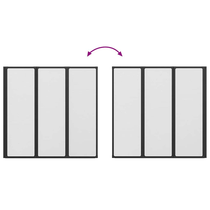 Parete per Doccia e Vasca Bagno 117x120cm 3 Pannelli Pieghevole 140784