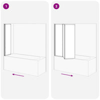 Doccia da bagno a parete 141 x 132 cm 3 Pannelli pieghevoli 140785