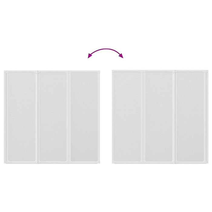 Doccia da bagno a parete 141 x 132 cm 3 Pannelli pieghevoli 140785