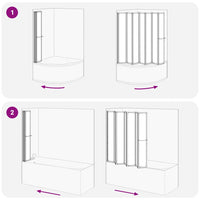 7 Pannelli pieghevoli con porta-asciugamano 140 x 168 cm doccia bagno 140786