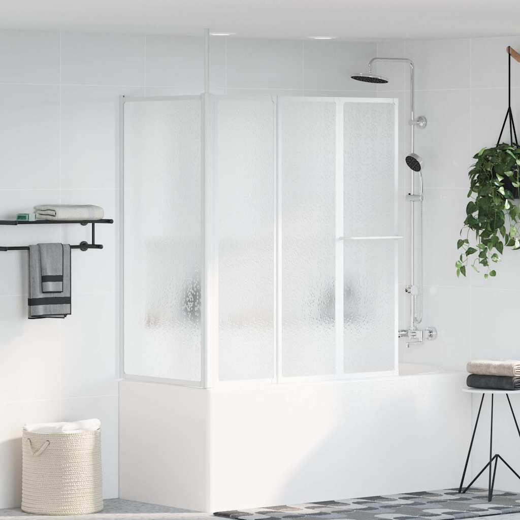 Schermo Box Doccia a L 70 x 120 x 137 cm 4 Pannelli Pieghevole 140787