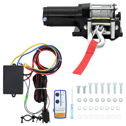 Verricello Elettrico 12 V 1360 kg Piastra Rullo Telecomandocod mxl 97086