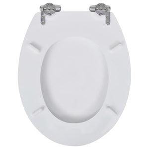 Sedile WC MDF Coperchio Chiusura Ammortizzata Semplice Bianco 140798