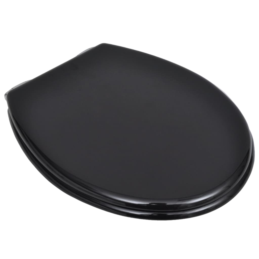 Sedile WC Coperchio WC con coperchio Soft-Close in MDF Nero 02_0002876
