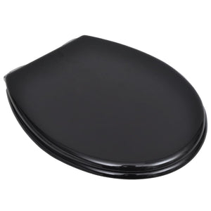 Sedile WC Coperchio WC con coperchio Soft-Close in MDF Nero 02_0002876