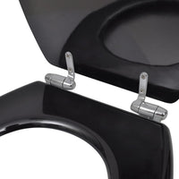 Sedile WC Coperchio WC con coperchio Soft-Close in MDF Nero 02_0002876
