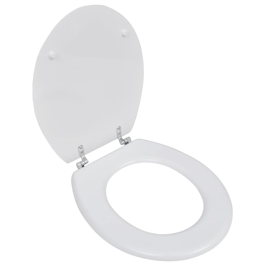 Sedile WC in MDF con Coperchio Design Semplice Bianco cod mxl 76647