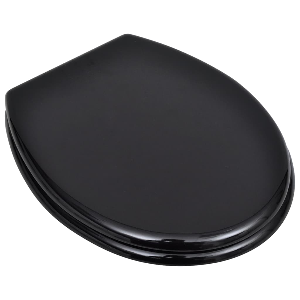 Coprisedile WC con coperchio WC sedile WC bicchieri tazza WC standard MDF nero 02_0002879
