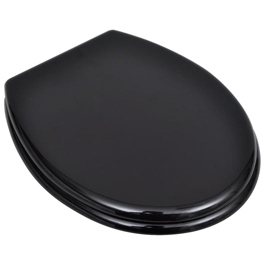 Coprisedile WC con coperchio WC sedile WC bicchieri tazza WC standard MDF nero 02_0002879
