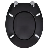 Coprisedile WC con coperchio WC sedile WC bicchieri tazza WC standard MDF nero 02_0002879