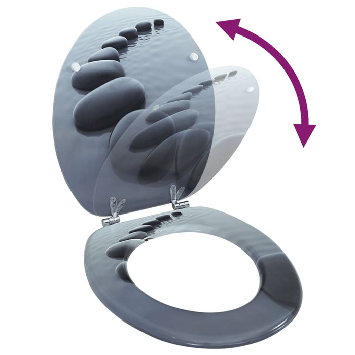 Sedile WC in MDF con Coperchio Design Pietre cod mxl 53164