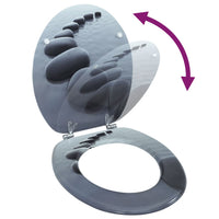 Sedile WC in MDF con Coperchio Design Pietre 140804