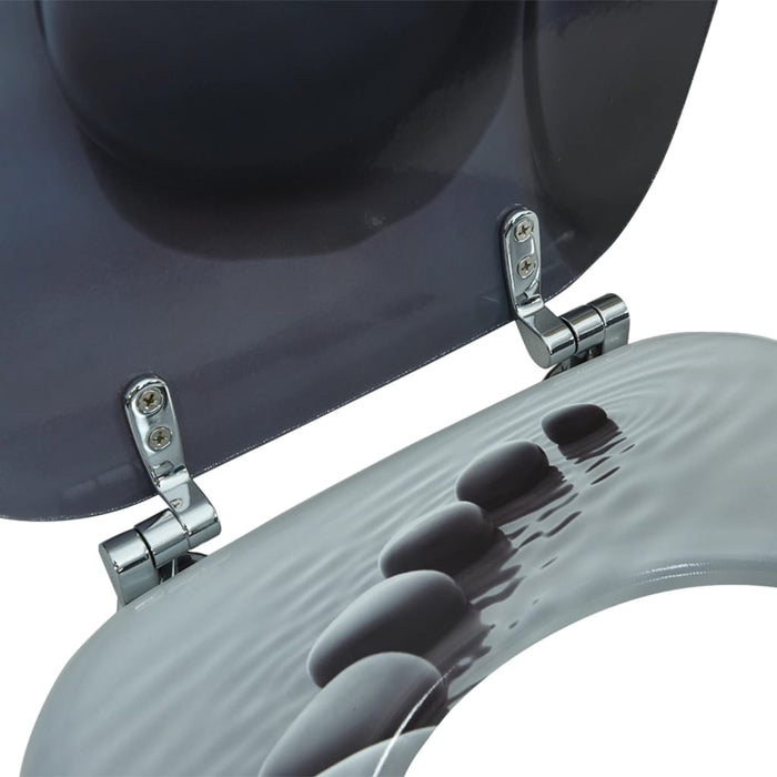 Sedile WC in MDF con Coperchio Design Pietre cod mxl 53164