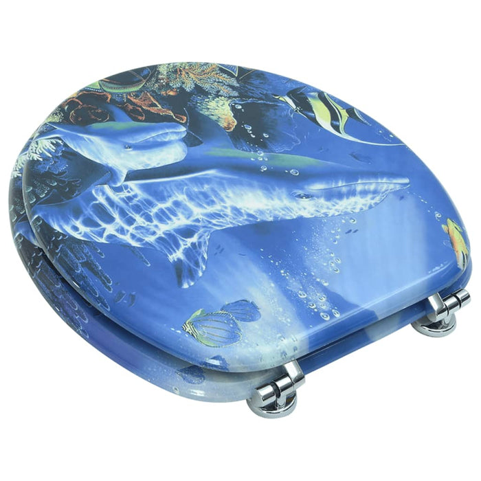 Sedile WC in MDF con Coperchio Design Delfini 140806