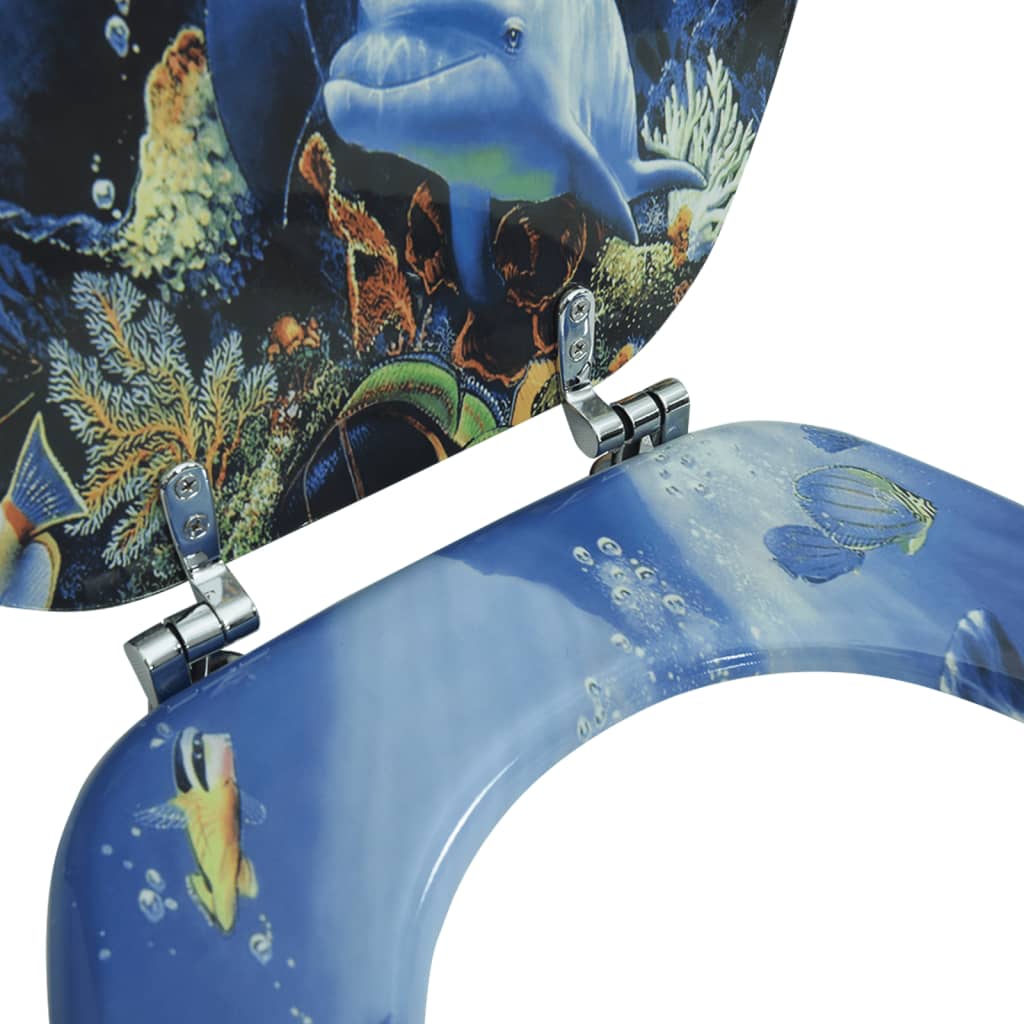 Sedile WC in MDF con Coperchio Design Delfini 140806