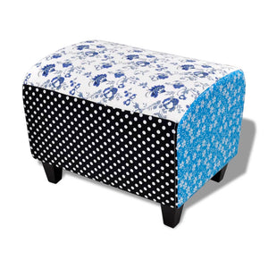 Sgabello Patchwork Blu e Bianco cod mxl 63253