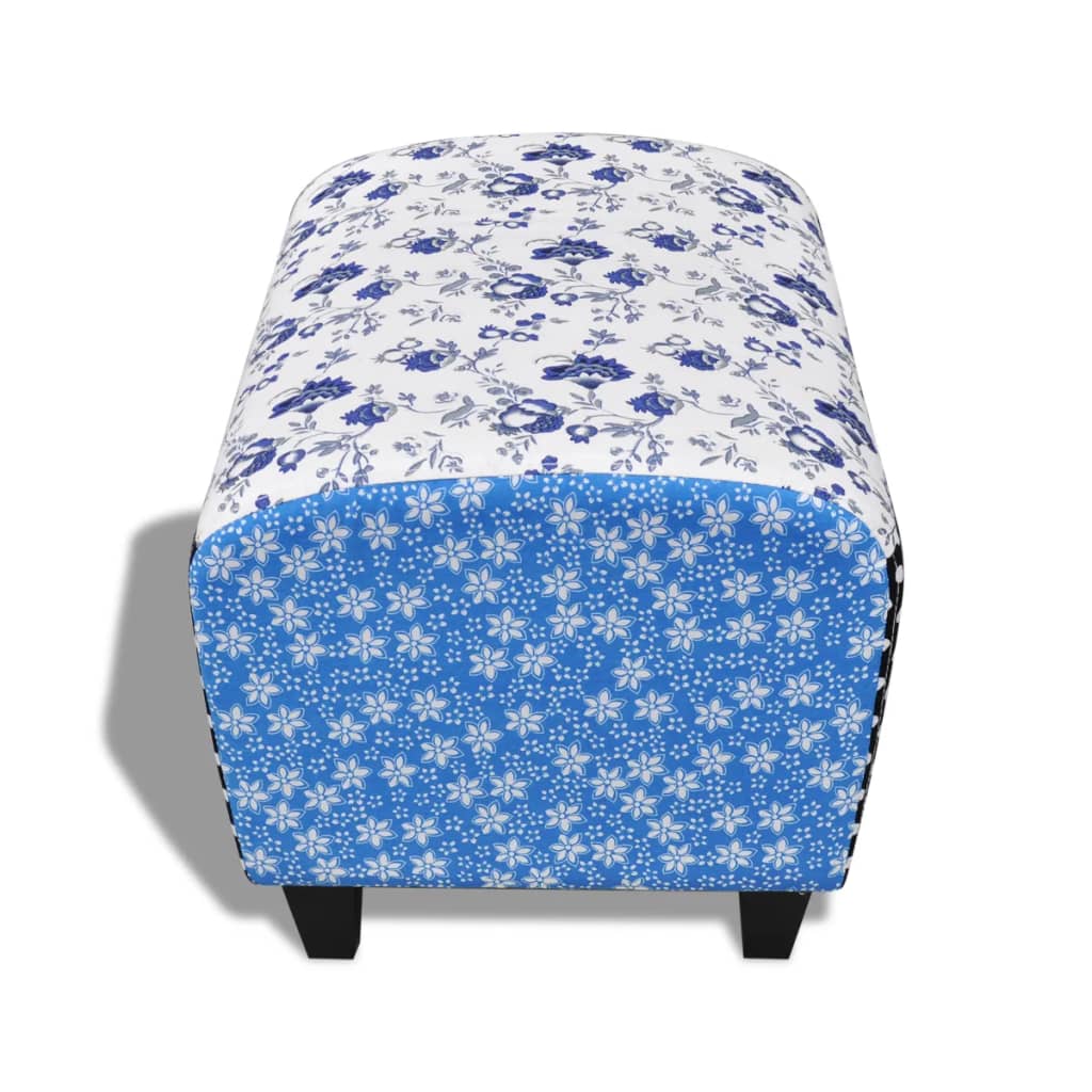 Sgabello Patchwork Blu e Bianco cod mxl 63253