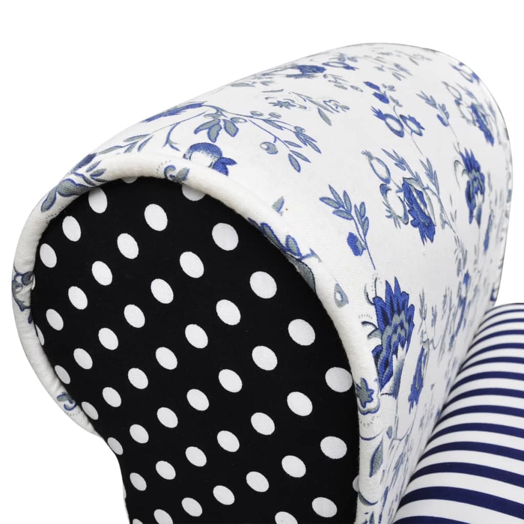 Panchina Patchwork Blu e Bianca 240881