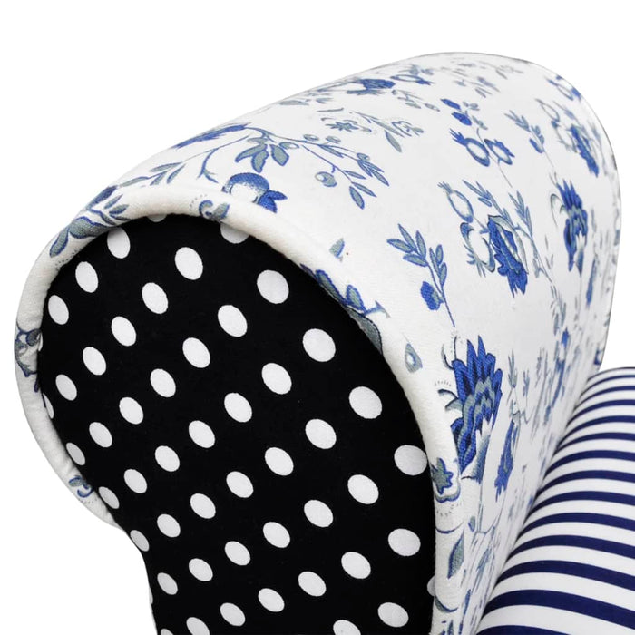 Panchina Patchwork Blu e Bianca 240881