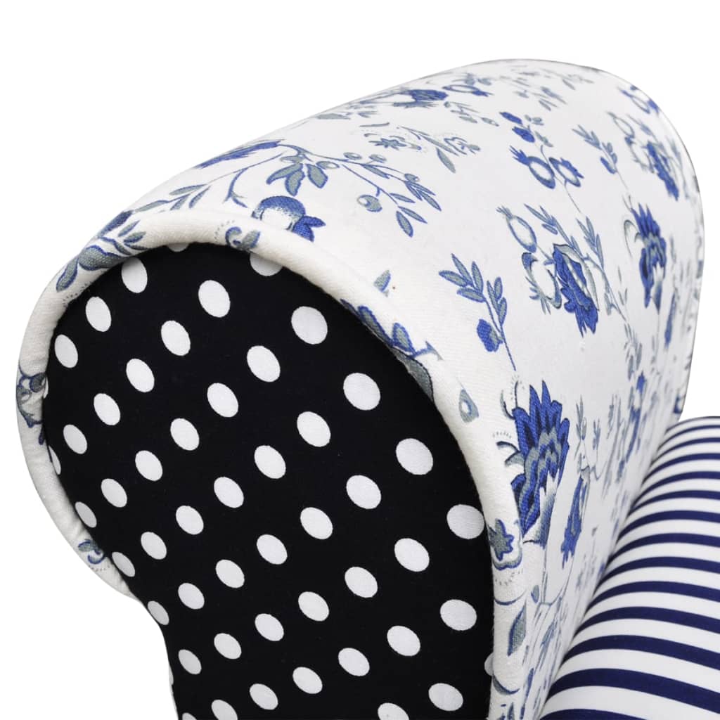 Panca di design con patchwork blu e bianco 02_0010995