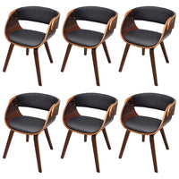 Sedie da Pranzo 6 pz Marroni in Similpelle cod mxl 15137