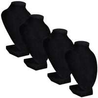 Busto Nero Portagioielli Collane 4 pz in Flanella 9x8,5x15 cm 240905