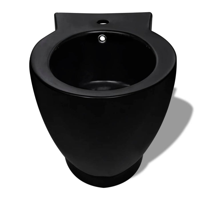 Set di Bidet e Toilette da Pavimento in Ceramica Nera 270060