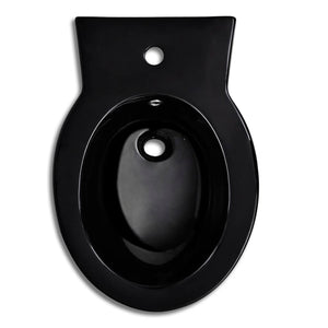 Set di Bidet e Toilette da Pavimento in Ceramica Nera 270060