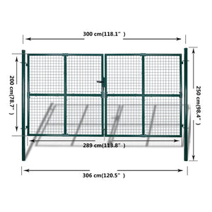 Cancello per Giardino in Rete Metallica 289x200 cm/306x250 cm  cod mxl 52840