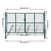 Cancello da giardino in rete per recinzione, porta, griglia da parete 306x200 cm 140926