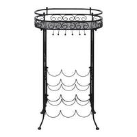 Struttura Portavini con Supporto 9 Bottiglie di Vino in Metallo 240940