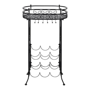 Struttura Portavini con Supporto 9 Bottiglie di Vino in Metallo 240940
