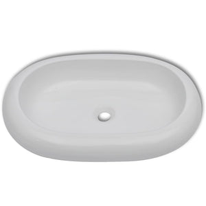 Lavello Bianco in Ceramica di Lusso Ovale 63 x 42 cm 140673
