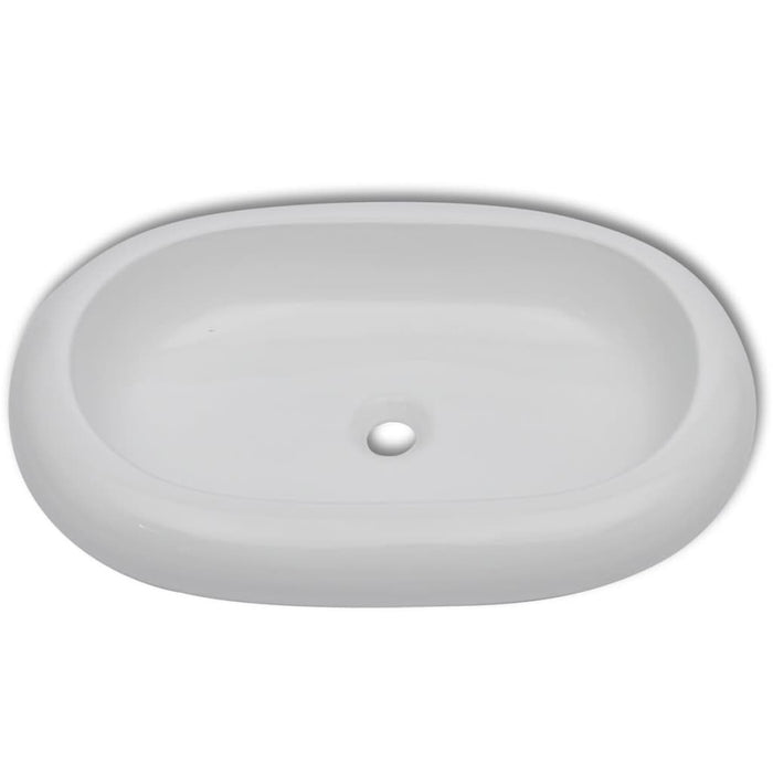 Lavello Bianco in Ceramica di Lusso Ovale 63 x 42 cm 140673