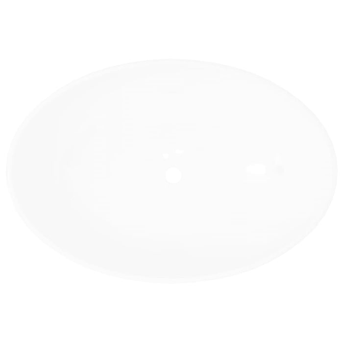Lavabo bagno lavabo di forma ovale 40 x 33 cm in ceramica bianca 02_0002480