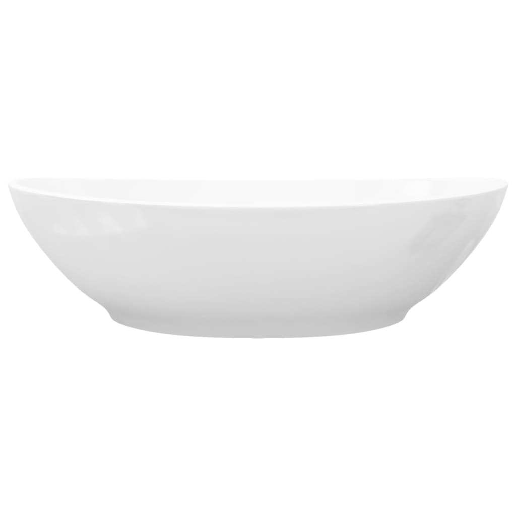 Lavello-Lavandino-Lavabo in Ceramica di Lusso Bianco Ovale 40 x 33 cm