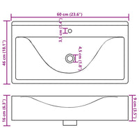Lavello Bianco in Ceramica di Lusso con Foro Rubinetto 60x46 cm 140686