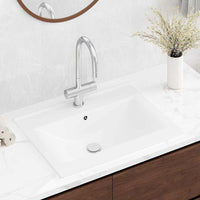 Lavello Bianco-Lavandino-Lavabo in Ceramica di Lusso con Foro Rubinetto 60x46 cm 308651