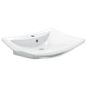 Lavabo Ceramica Lusso Rettangolare Foro di Trabocco e Foro Rubinetto  cod mxl 53569