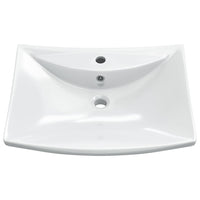 Lavabo Ceramica Lusso Rettangolare Foro di Trabocco e Foro Rubinetto  cod mxl 53569