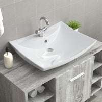 Lavabo Ceramica Lusso Rettangolare Foro di Trabocco e Foro Rubinetto  cod mxl 53569