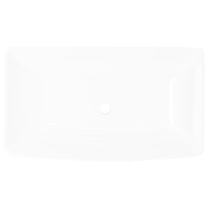 Lavabo rettangolare lavabo da appoggio vasca 71 x 39 cm ceramica bianca 02_0002490