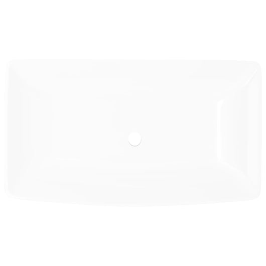 Lavabo rettangolare lavabo da appoggio vasca 71 x 39 cm ceramica bianca 02_0002490
