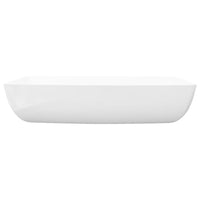 Lavello-Lavandino-Lavabo Bianco in Ceramica di Lusso Rettangolare 71 x 39 cm