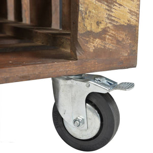 Tavolino da Salotto con 4 Ruote in Legno di Recupero 240949