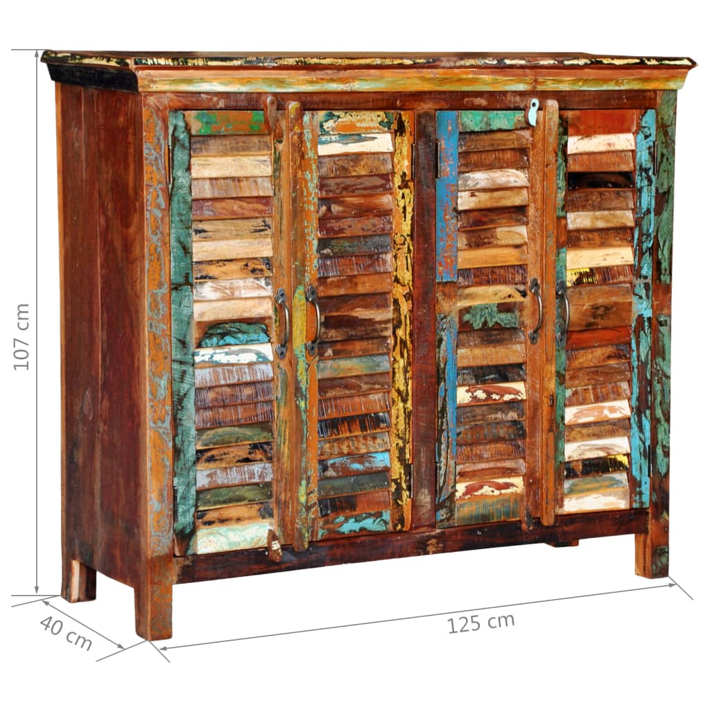 Credenza in Legno Massello di Recupero con 4 Sportelli 240954
