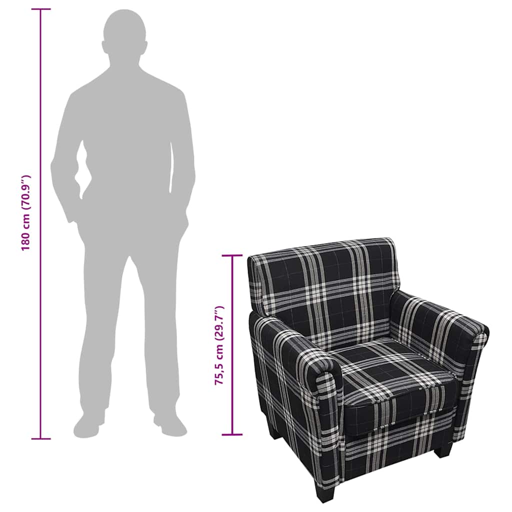 Poltrona con Cuscino Nera in Tessuto 240977