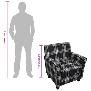 Poltrona con Cuscino Nera in Tessuto 240977